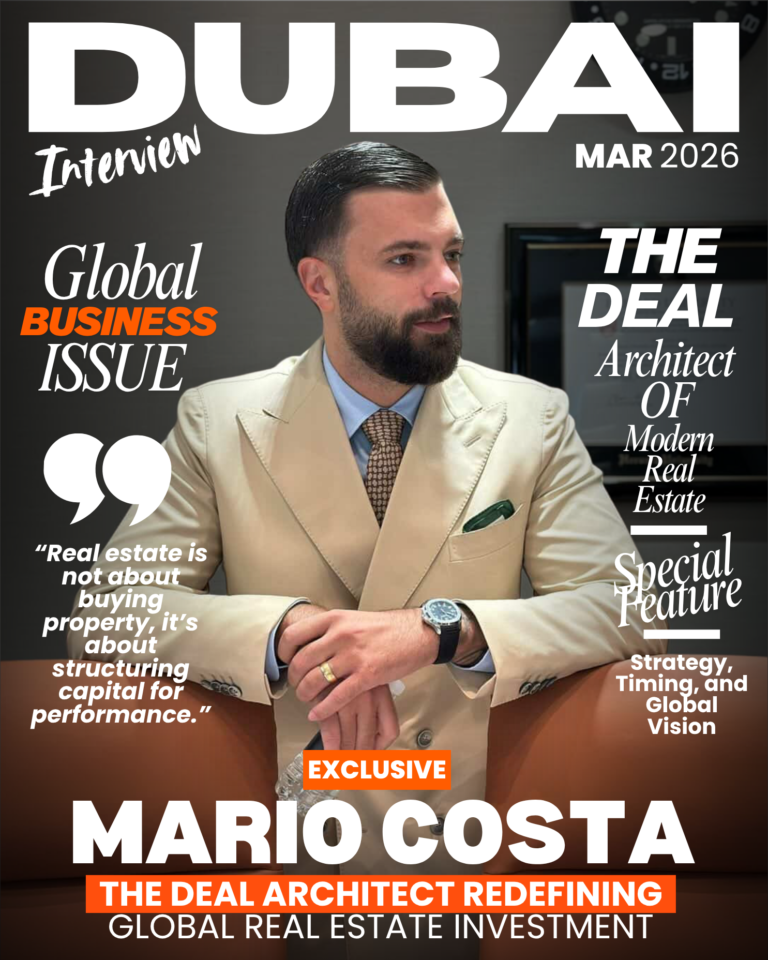 Mario Costa featured in Dubai Interview magazine